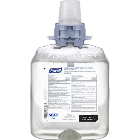 Purell Handwash, Foam, w/0.5%PCMX, E2, f/Manual CS4, 1250ml, CL, PK 4 GOJ513204